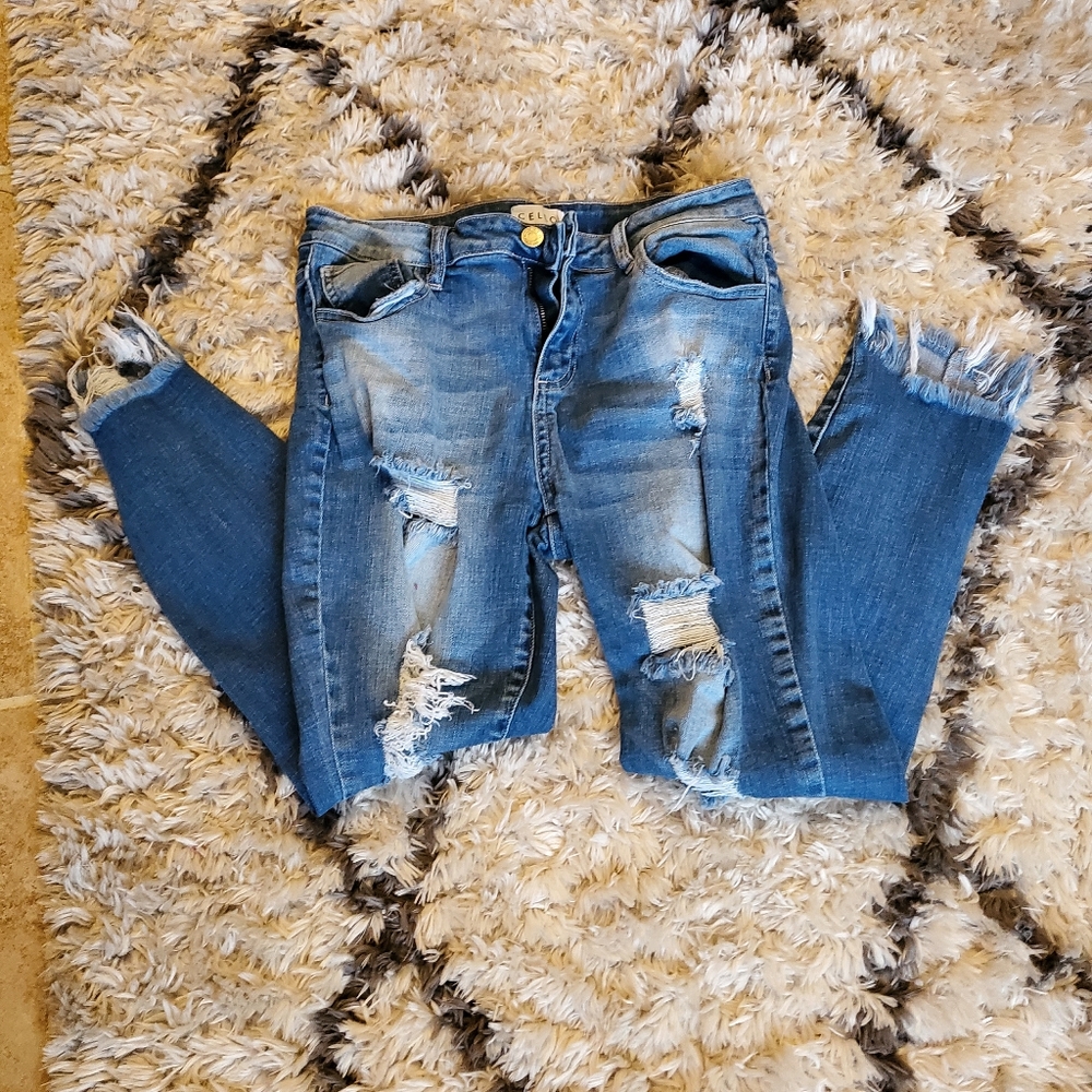 Distressed jeans